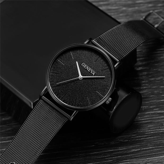 Exquisite Female Luxury Simple Trend New Ultra-thin Steel Band Watch by Geneva + Special Gifts